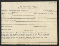 [verso] Flag of allegiance pledge at Raphael Weill Public School, Geary and Buchanan Streets. Children in families of Japanese ancestry were ...