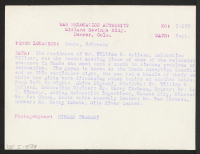 [verso] The residence of Mr. William K. Holland, Relocation Officer, was the recent meeting place of some of the relocation evacuees ...