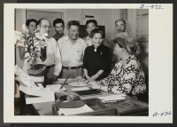 [recto] Representatives of Councils greet Mrs. Roosevelt. ;  Photographer: Stewart, Francis ;  Rivers, Arizona.