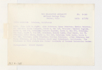 [verso] From left to right: John Peterson [i.e. Petersen] ; Oscar Peterson [i.e. Petersen]; Newton Peterson [i.e. Petersen]; Mr. and Mrs. Harry Sumigawa, Route 4, Box 113, Petaluma; ...