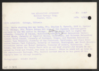[verso] While visiting his war buddy, Pfc. Charles P. Carroll, 2102 S. Central Park, Chicago, Pfc. Noboru Hokame met some of ...