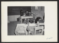 [recto] View in grammar school at this relocation center. ;  Photographer: Stewart, Francis ;  Newell, California.
