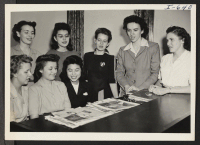 [recto] Seated, left to right, Alice Anderson, Lillian Hammer, Mariko Matsumoto. Standing are Bertha Wininger, Jean McClure, Shirley Cutler, Marion McCullough ...