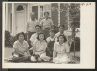 [recto] Members of the Shibuya family are pictured at their home before evacuation. The father and the mother were born in ...