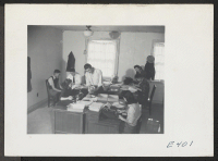 [recto] A section of the office staff at the Rohwer Center. ;  Photographer: Parker, Tom ;  McGehee, Arkansas.