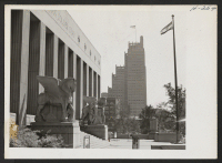[recto] Type of modern office building as seen from the Soldiers Memorial in St. Louis, Missouri ;  Photographer: Mace, Charles E. ;  St. Louis, Missouri.