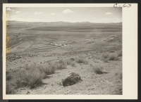 [recto] A panoramic view showing a portion of the site for the Tule Lake War Relocation Authority center. ;  Photographer: Albers, Clem ;  Newell, California.