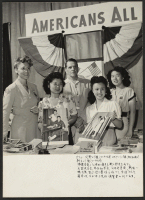 [recto] Booth at the Pan-Pacific Industrial Exposition, Los Angeles, California, sponsored by Friends of the American Way, Council for Civic Unity, ...